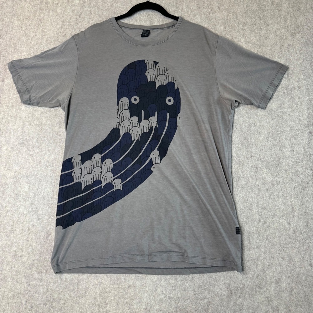 G-Star Raw Drop 3 Occotis Wrapped Graphic T-Shirt Mens M Grey Regular